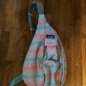 KAVU Sling Bag with Pink and Blue Wave Pattern